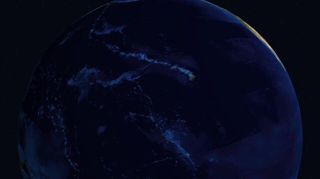 Satellite Zoom from Space to Night City Lights in Hanoi Vietnam