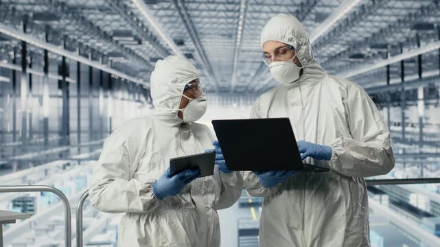 Developing microchips, advanced electronics automation and EDA engineers in smart factory. Optimizing semiconductor design flow, simulation software and experts using devices, camera B