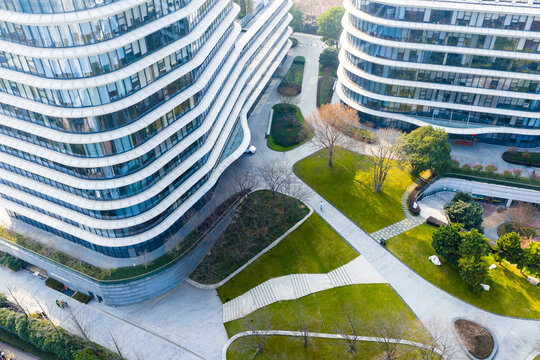Modern Office Park Aerial