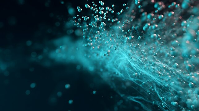 Advanced chemical reaction in hologram form, particles interacting