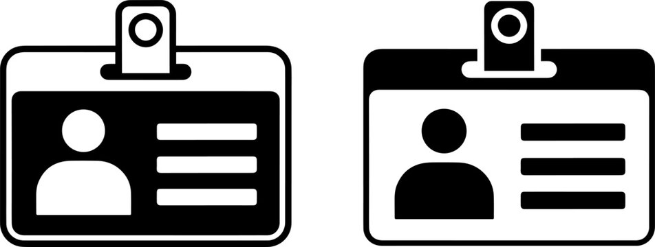 Comparison of two different identification badge designs with clip attachments
