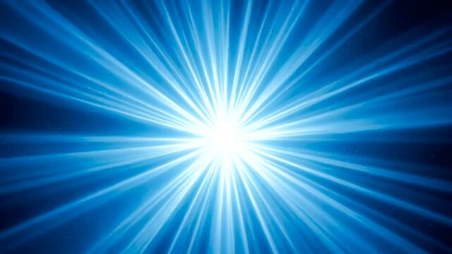 Bright Light Blue Rays Burst Effect.