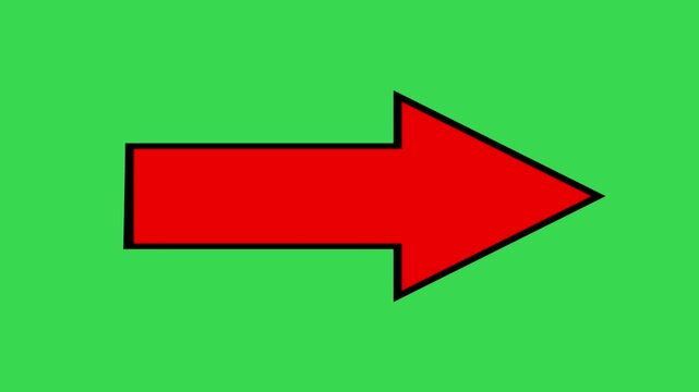 Animated Red Arrows Pointing Down with Bounce Effect - Green Screen Chroma Key