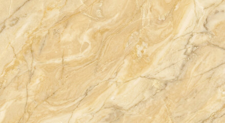Obraz premium Close-up view of a polished yellow marble texture featuring natural veins and patterns, ideal for backgrounds and interior design projects.
