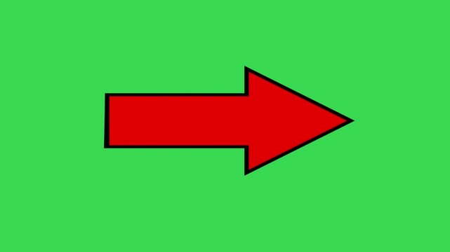 Animated Red Arrows Pointing Down with Bounce Effect - Green Screen Chroma Key