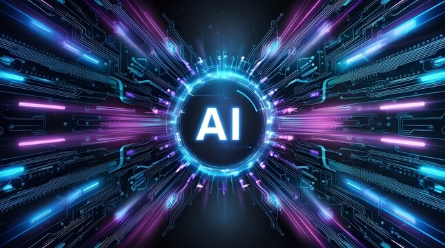 Futuristic Digital Network Background with Glowing Connections, Abstract Technology Data Flow, Cyber Network Grid, AI Big Data Visualization, High-Tech Communication Concept