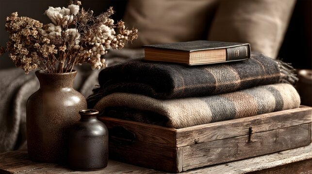 A vase with flowers and two books on a table