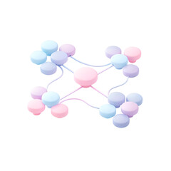 Fototapeta premium Colorful Molecular Structure Model for Scientific Illustration.