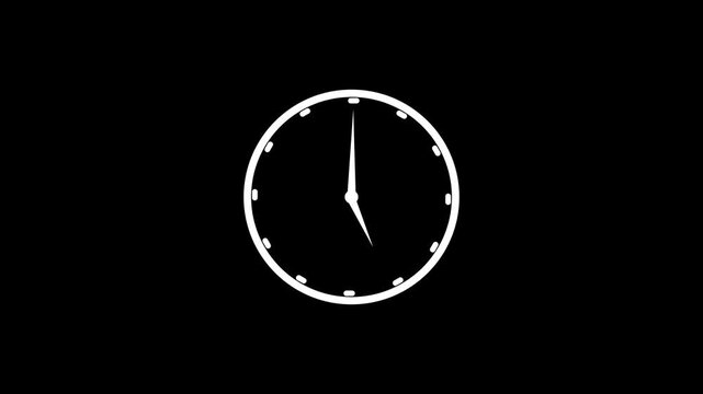 Sleek Modern Analog Clock Animation Featuring Sharp Tapered Hands Spinning Fast, Conceptual Time Transition and Speed Motion Design Video , black background..