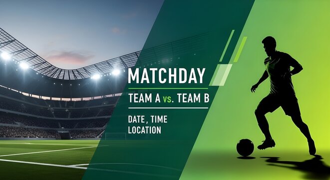 Soccer matchday modern split layout player template