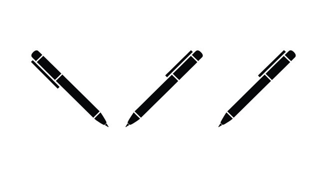 Black Pens Arrangement in V Shape Office Supplies Writing Instruments