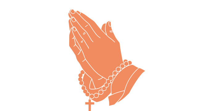 Praying Hands with Rosary Beads.