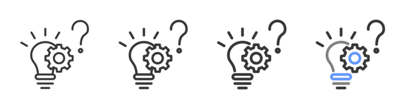 The Ultimate problem Styles with Variations Line of icon set vector illustration