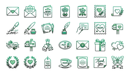 Mother's Day icons with gradient look © Itx Musa