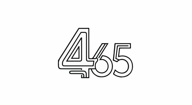 Abstract graphic with double-lined numbers 4, 6, and 5