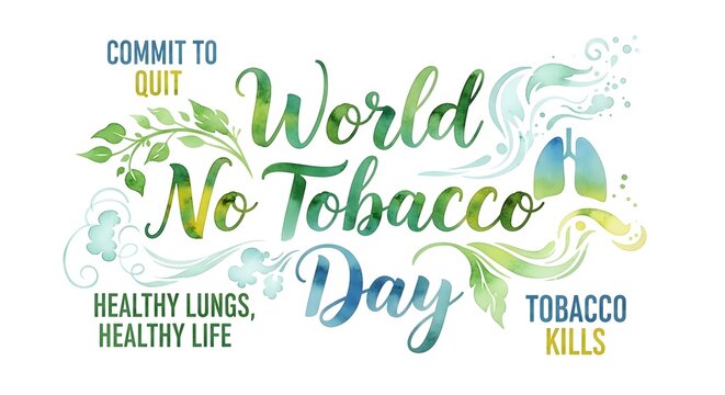 World no tobacco day poster with lungs illustration and healthy life message