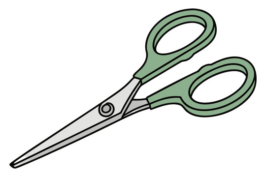 Scissors Illustration Hand Drawn Cutting Tool Vector Office School Equipment Design