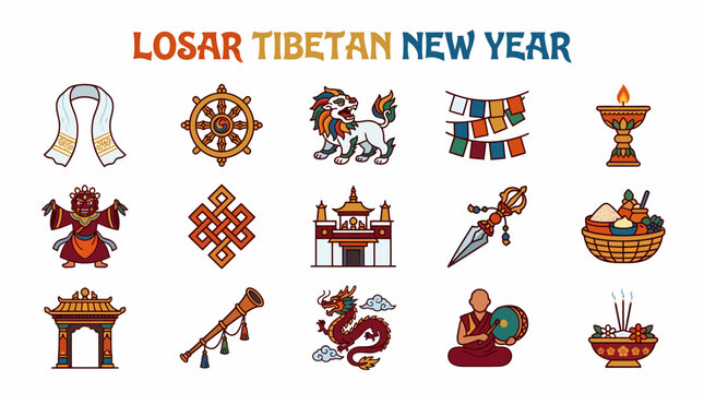 Losar Tibetan New Year Icons: Culture, Tradition, Celebration