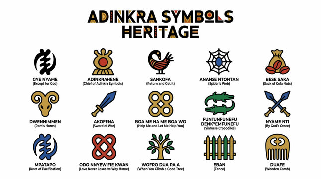 Adinkra Symbols Heritage Collection - African Cultural Icons