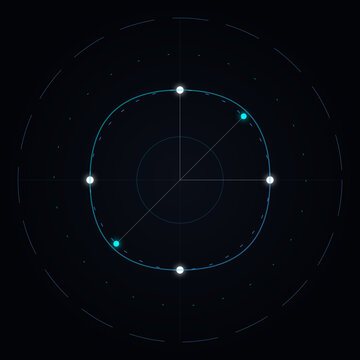 A circle with a small dot in the middle