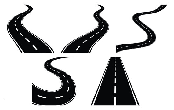 Road EPS Vector Silhouette Logo Cut Files for Cricut Design