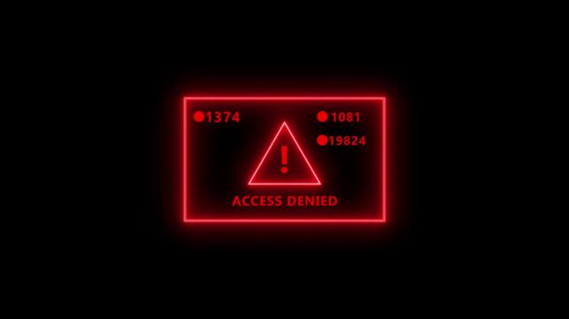 Access denied warning sign.Computer hacking warning message hacked alert blackmailing virus countdown until deletion ,concept of computer security, warning, hacking computer tech screen.