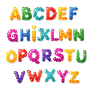Colorful Plastic Alphabet Letters Isolated.