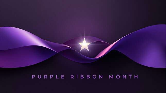 Purple Ribbon Month Concept Image, highlighting unity, community support, and awareness campaign.