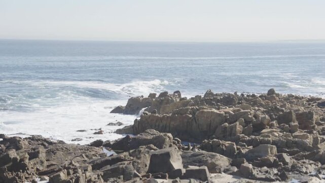 Desolate rocky beach in Sea Point, Cape Town