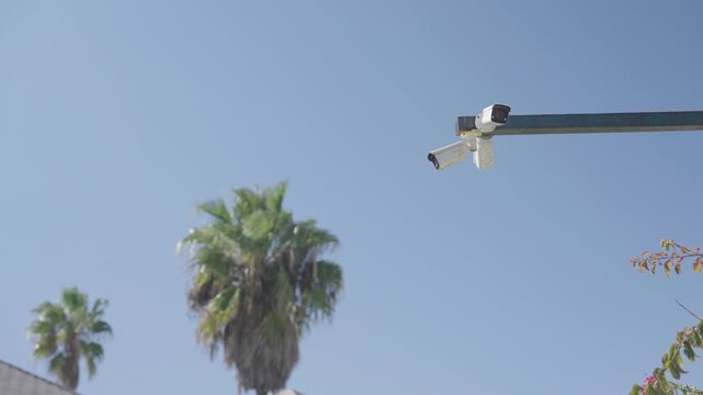 Security on Holiday. Security Camera in a holiday hotspot.