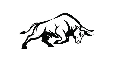 Fototapeta premium Strong charging bull illustration showing power and aggression for a professional sports team logo design concept