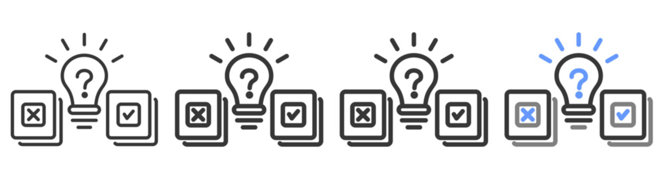 The Ultimate hypothesis Styles with Variations Line of icon set vector illustration
