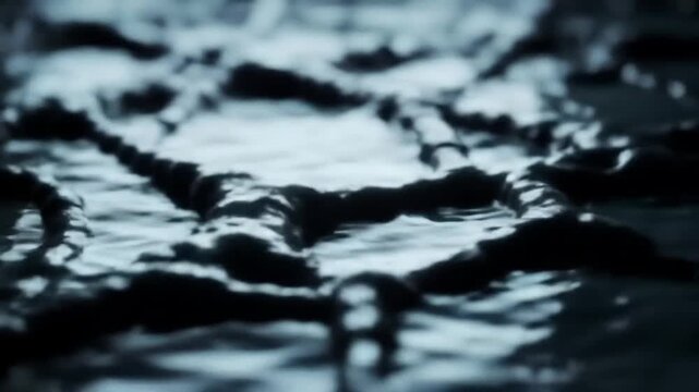 Close up of wet surface with textured patterns and reflective properties