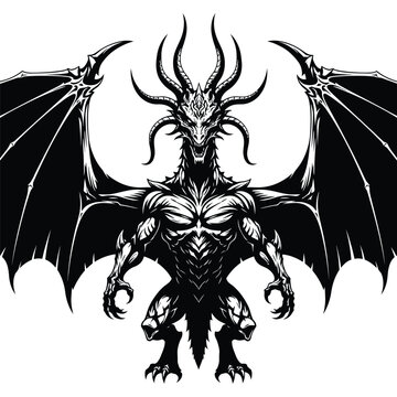 Fantasy Dragon Creature Illustration.