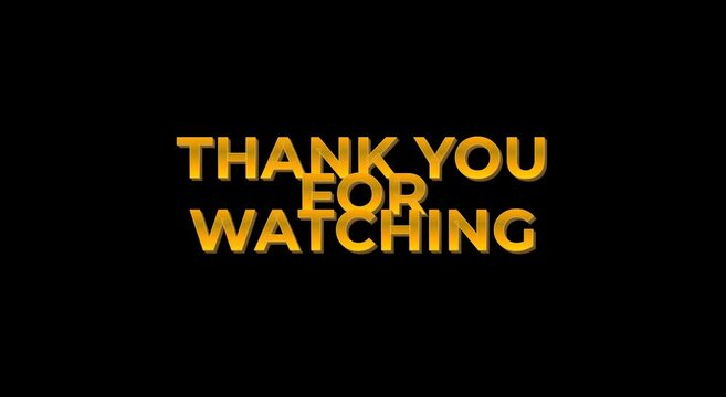 A bold, gold textured message expressing gratitude to an audience set against a clean black background