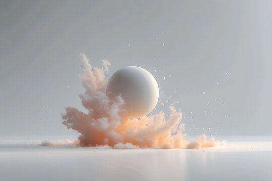 Object dissolving into soft particles representing disappearance, transformation, and digital transition concept.