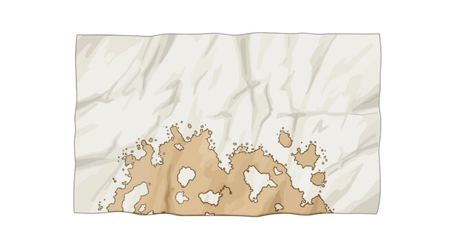 Crumpled paper with coffee stain