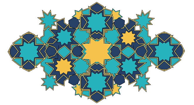 Colorful star pattern design element.