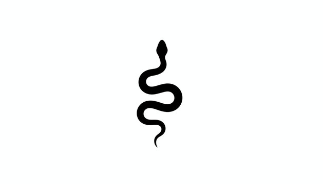 Black silhouette of a coiled snake on a white background.
