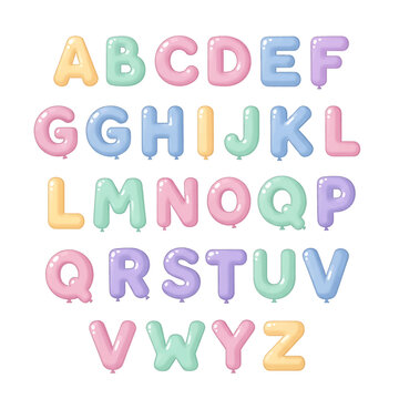 Colorful alphabet letters in balloons 2.