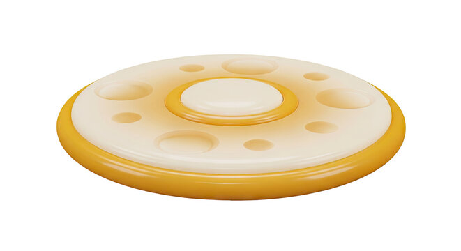 Yellow and White Circular Object with Holes