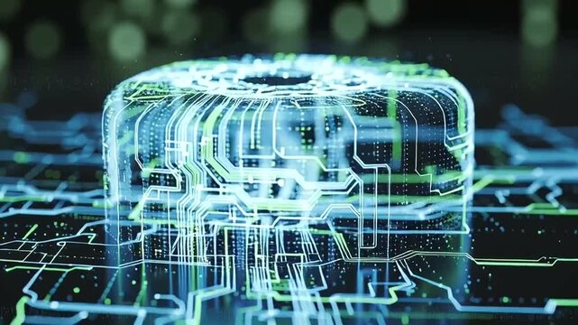 Futuristic Digital Circuitry and Microchip Technology.