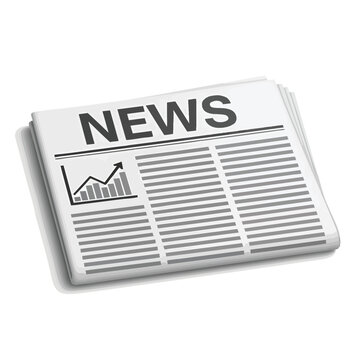 Close up of a Newsprint Newspaper Featuring a Graph and Headlines