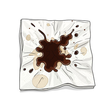 Chocolate Spill on White Napkin