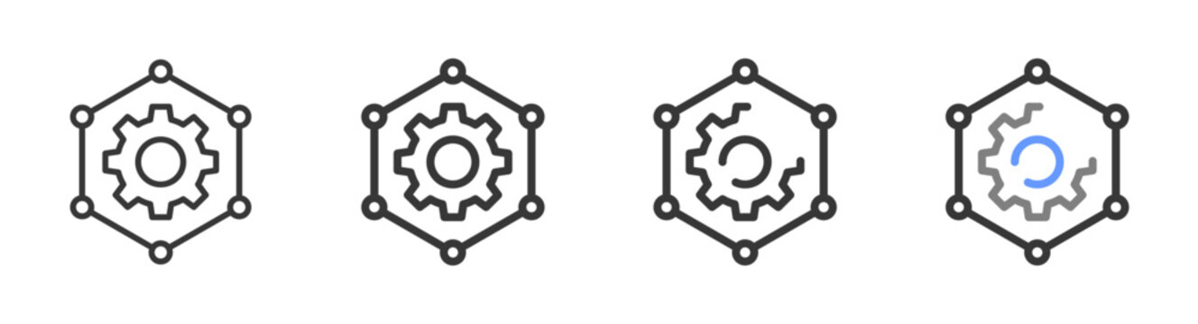 The Ultimate framework Styles with Variations Line of icon set vector illustration