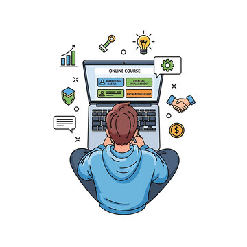 Man sitting with laptop computer.