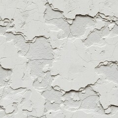 Obraz premium Peeling White Paint on Wall Surface with Cracked Texture and Grunge Effect