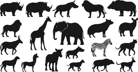 Fototapeta premium A collection of animal silhouettes on a white background