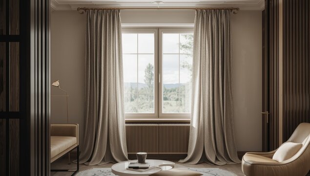 Elegant drapes in a chic room design.