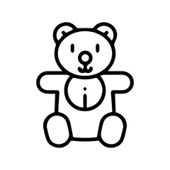 Obraz premium Cute Teddy Bear Outline Icon